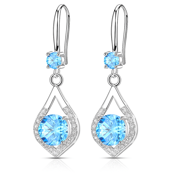 Blue Cascade Drop Earrings