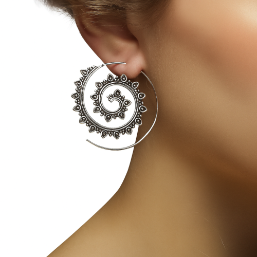 Tribal Spiral Statement Earrings