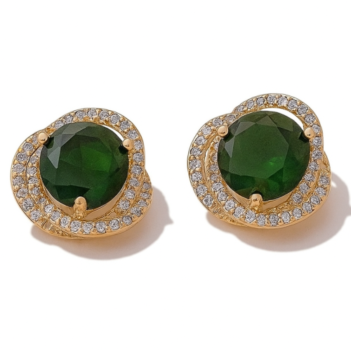 Emerald Radiance Halo Earrings